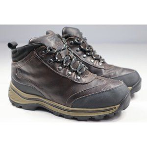 Timberland Backroad Brown Leather Hiking Boots Size 4 Youth Boys 22913